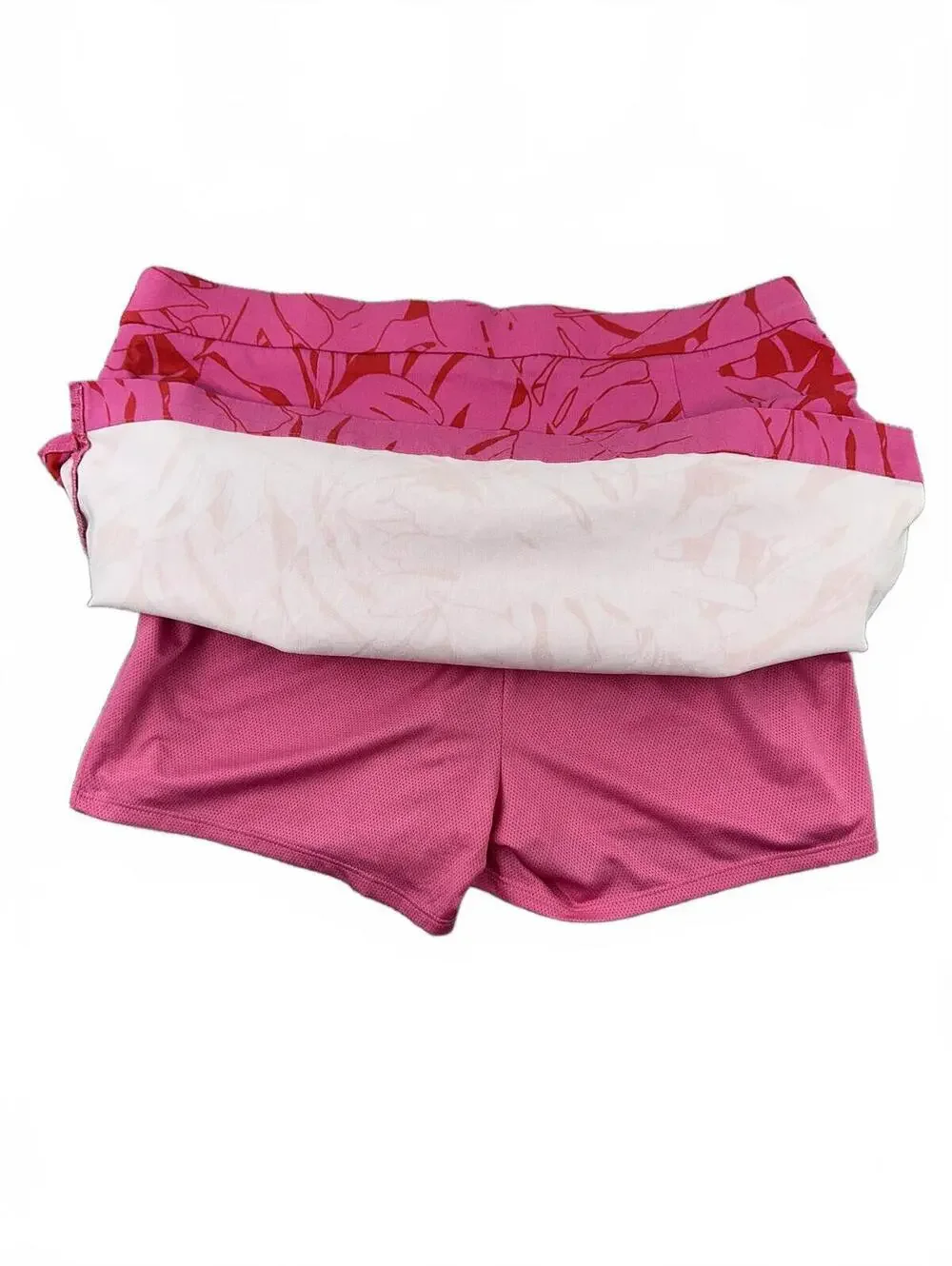 Rafaella Tropical Pink Red Leaf Print Skort Resortwear Summer Casual
